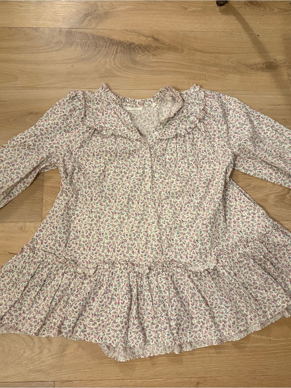 Doen Cream Floral Ruffled Nightgown - Picture 2 of 5
